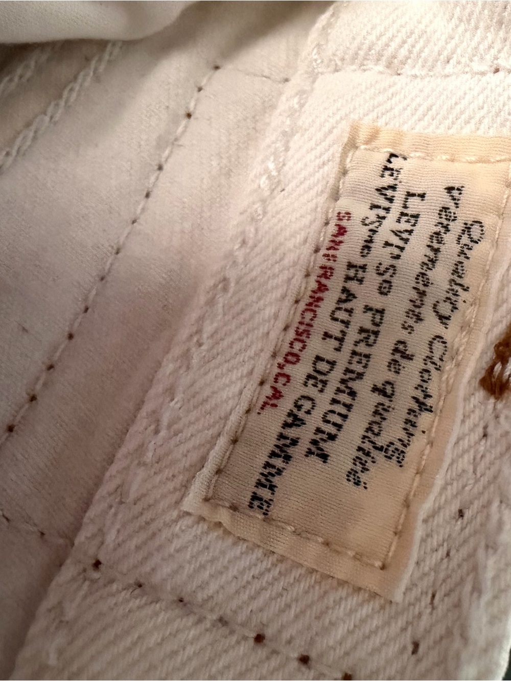 Levi's Cream Straight Leg High-Rise Jeans - Picture 6 of 8